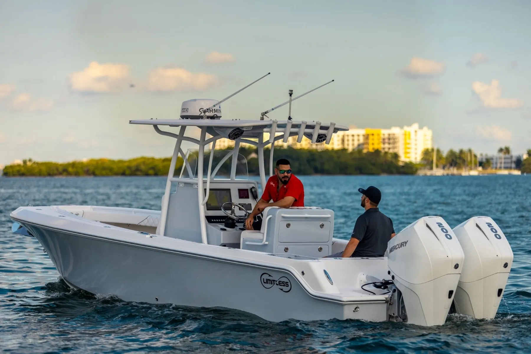 Limitless center console underway at golden hour